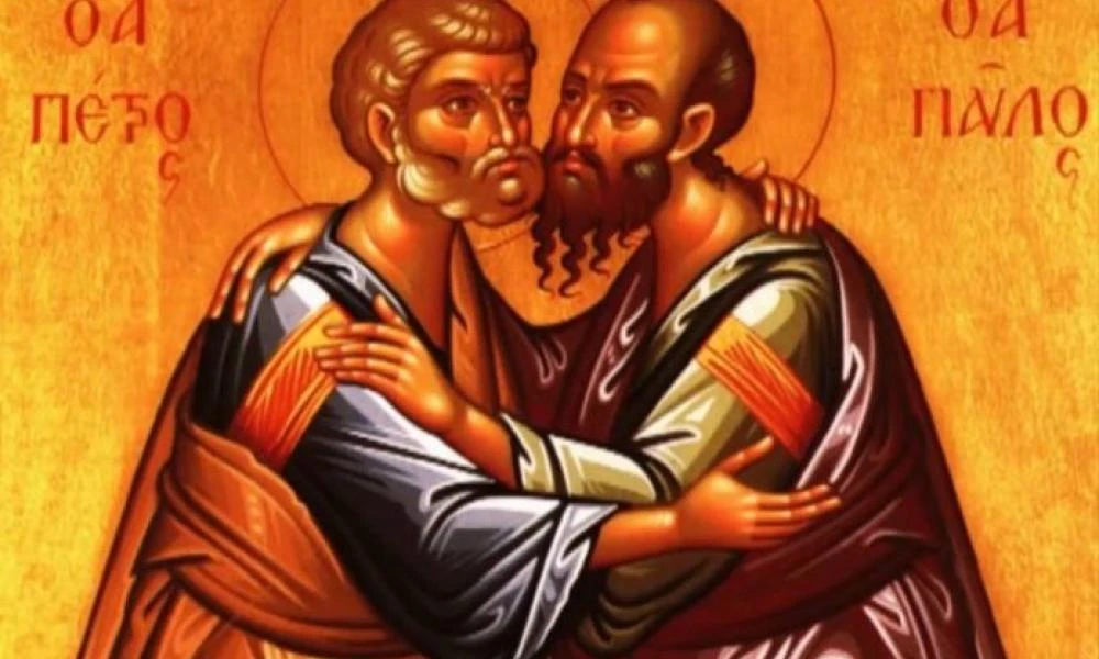 Πέτρου και Παύλου: Ο εναγκαλισμός των Αγίων Αποστόλων